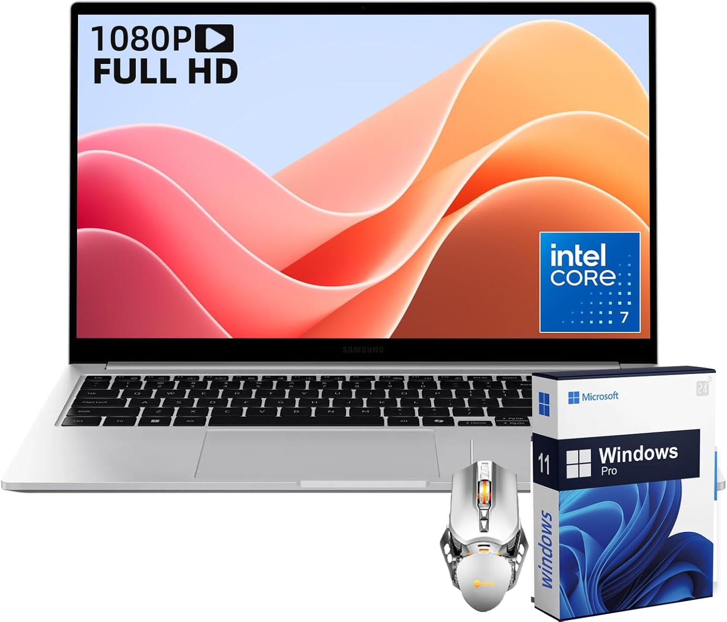 Samsung 2024 Galaxy Book4 Business Laptop with Microsoft Office Lifetime License & Windows 11 Pro, Intel Core 7-150UBeats i7-1335U, 15.6 FHD Display, 16GB RAM, 512GB SSD, Backlit KB