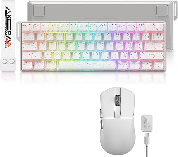 DAREU Gaming Keyboard and Mouse:A950 Wing Lightweight 8K Polling Rate Wireless Gaming Mouse&COOL60 60% Rapid Trigger Hall Effect Magnetic Switch Keyboard Combo