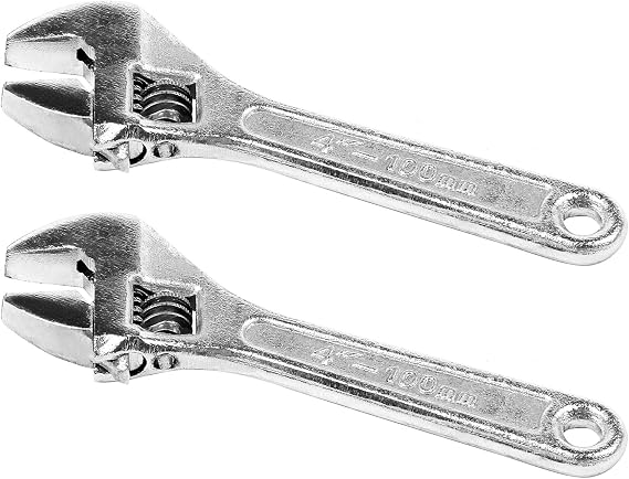 2X 4 Inch 100mm Mini Size Metal Adjustable Spanner Wrench