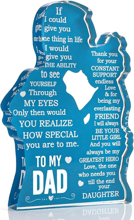 Cool Gifts for Dad from Daughter Christmas Gifts for Dad Birthday Present Ideas for Father Daddy New Dad Bonus Dad Stepdad Best Dad Ever Gifts Father's Day Gifts Dad Desk Decor Acrylic Plaque Sign