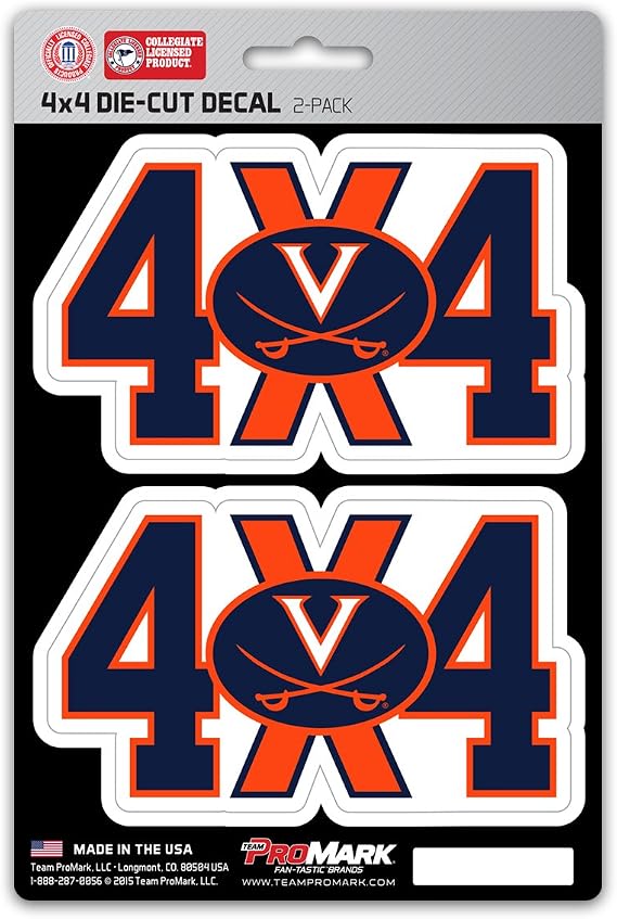 FANMATS NCAA Auto NCAA 4x4 Team Decal, 2-Pack