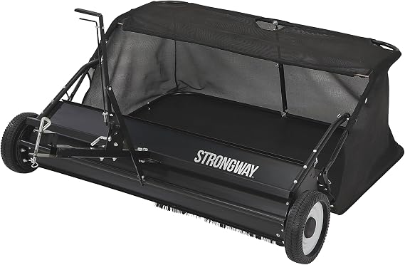 Strongway Tow-Behind Lawn Sweeper, 48in. Working Width, 14.5 cu. ft. Hopper Capacity