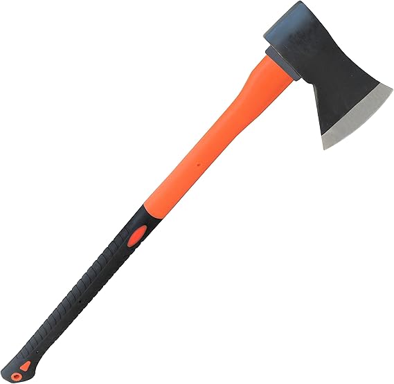 TABOR TOOLS Chopping Axe, Hand Axe, with Strong Fiberglass Handle and Anti-Slip Grip. J57A. Chopping Axe, 24 Handle