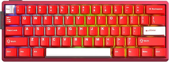 Aula AG60 Pro Alüminyum Manyetik Klavye Hall Effect Aether Switch 8000Hz RGB TKL Hot Swap Oyuncu Klavyesi Kırmızı