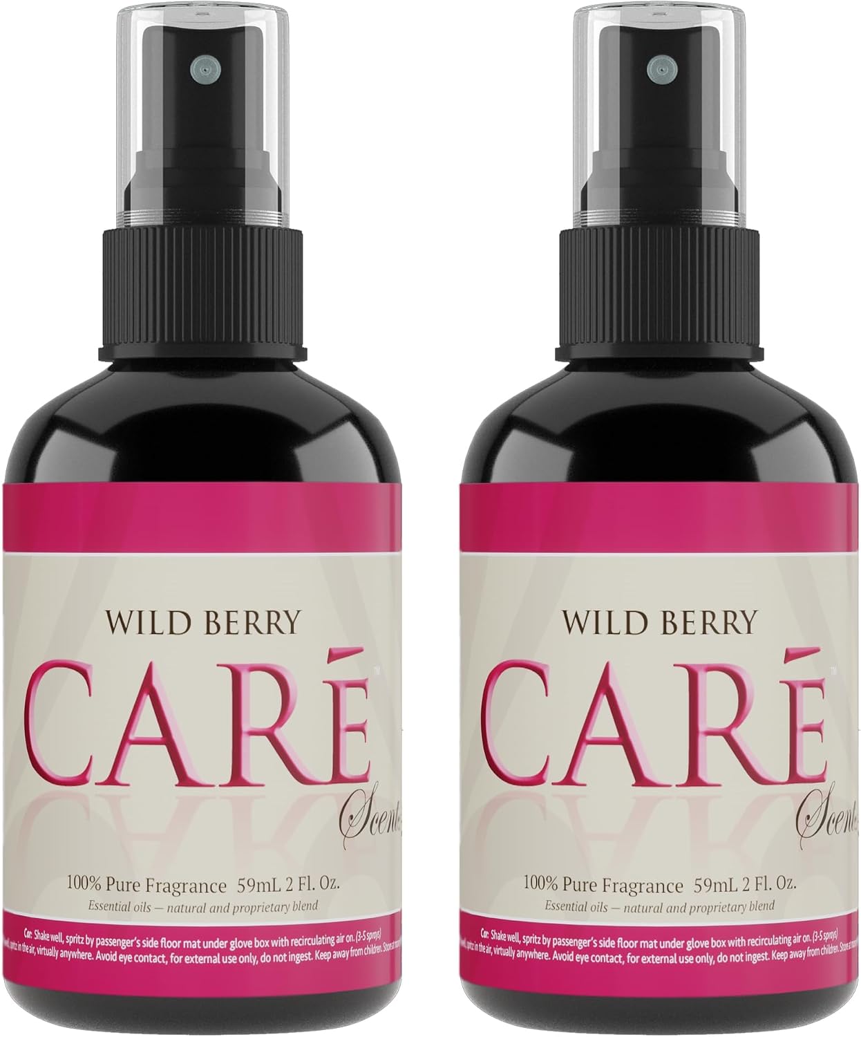 CARe Scents Luxury Car Freshener, Long-lasting Car Scent Spray, 2-Pack Car Scents Air Freshener, Car Fragrance to Freshen Up Car, Wild Berry, 4 fl oz