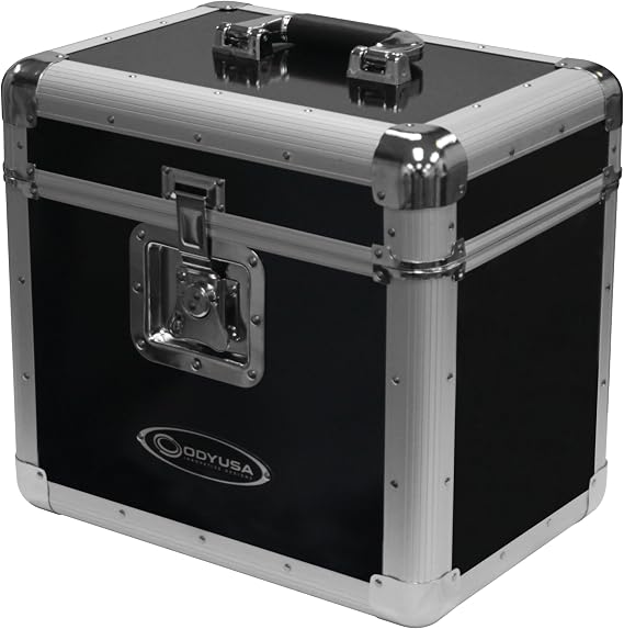 Odyssey KROM Series Black Record/Utility Case for 70 12" Vinyl Records & LPs | Sleek utility design, durable album transport, mobile DJ storage, 12 inch size