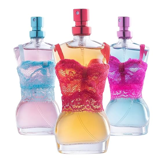SCENTED THINGS Mannequin Girls Perfume Gift Set Fruity Body Spray Childrens Perfumes for Tween & Teen Girls, 3 Fashion-Shaped Bottles, Gift-Ready Fashion Collection for Kids & Teens