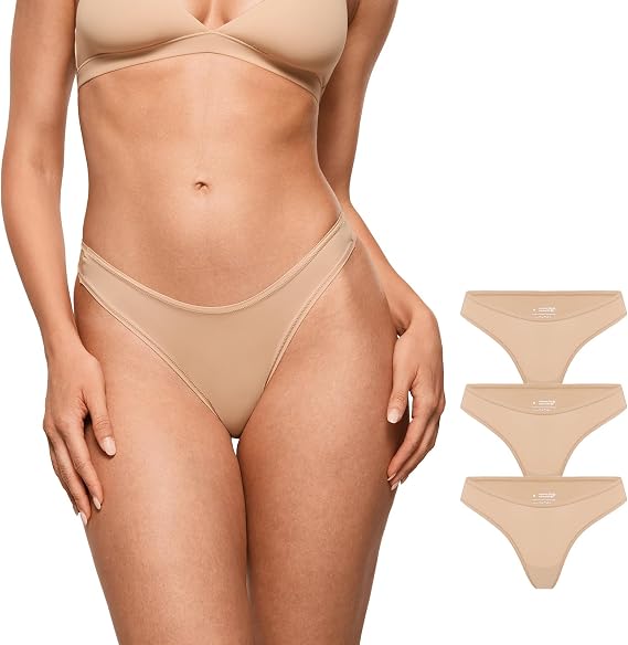 INLYRIC Women's V-waisted Thong 3 Pack