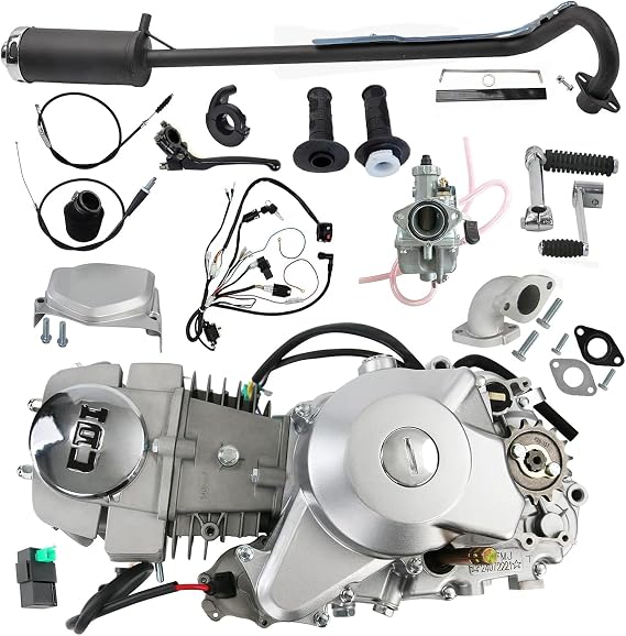 Complete Set of 140CC Racing Engine 4 Stroke Motor with CDI Wiring Harness Carburetor and Clutch Lever Kit for Dirt Pit Bike XR50 CRF50 XR CRF 50 70 CT70