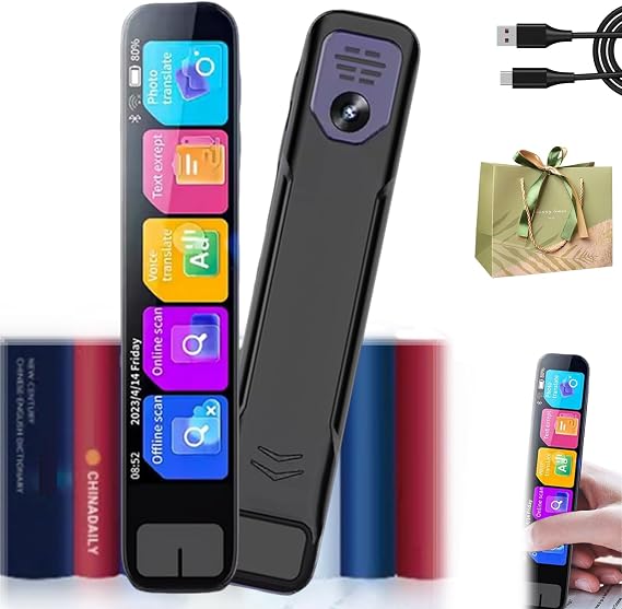 Ai Pen - Chat Gpt Pen - 2025 New Ai Smart Pen for Real-Time Translation - Handheld Scanner Translator - Text Scanner & 60+ Offline Translations with HD Touchsn (01) (01)