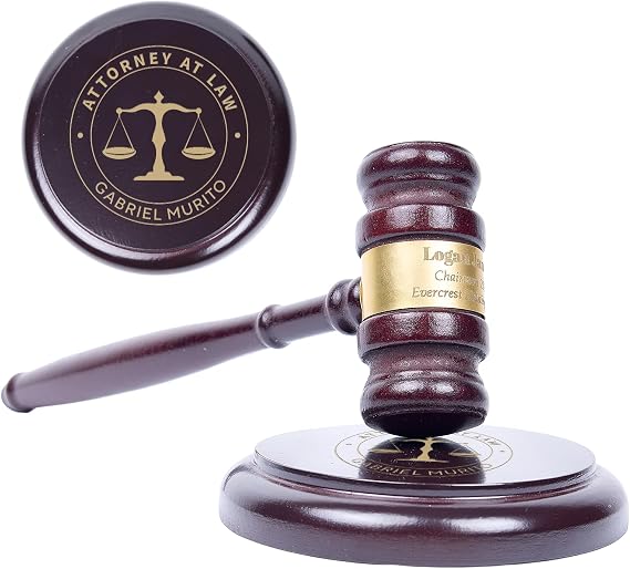 Custom Wood Gavel and Block Set for Women Men, Personalized Judge's Gavel Set Gift for Ideal Judge, Lawyer, and Graduation Gift, Luxury Appreciation Keepsake for Retiree