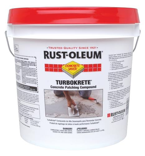 Rust-Oleum 253479 Concrete Saver TurboKrete Concrete Patching Compound, 2-Gallon, Light Gray