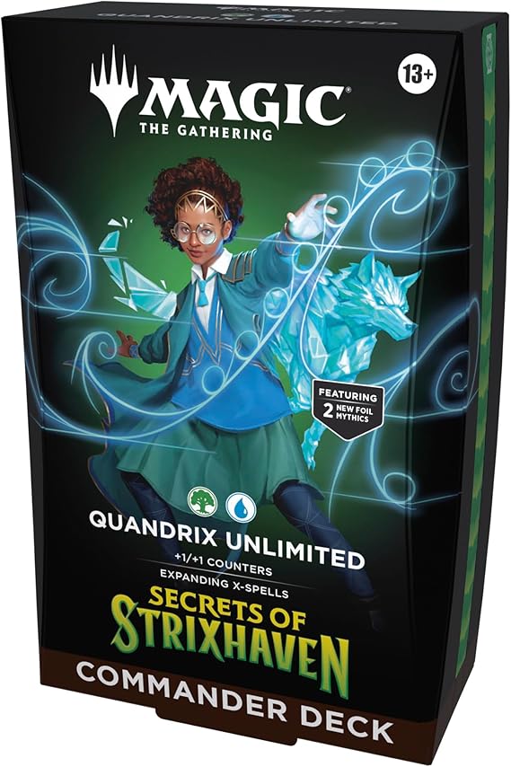 Magic: The Gathering Secrets of Strixhaven Commander Deck - Quandrix Unlimited 100-Card Deck, Deck Box  Accessories