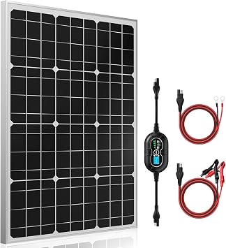 SUNER POWER 12V Solar Panel Kit 50W, High Efficiency 50 Watt Solar Panel  Ultra-Smart 10A MPPT Charge Controller, Solar Battery Trickle Charger Maintainer for Boat Car RV Motorcycle Marine Automotive