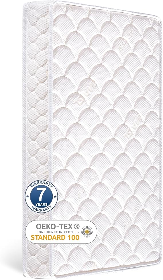 Crib Mattress and Toddler Mattress 52" x 27.5" x 5", 100% Knit Fabric, Absorbent and Breathable, Fits Standard Full Size Crib and Toddler Beds