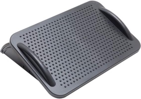 IO CREST Under Desk Ergonomic Foot Rest with 3 Angle Position - 30 Degree Tilt Angle Adjustment Non-Skid Massage Surface Texture, Black
