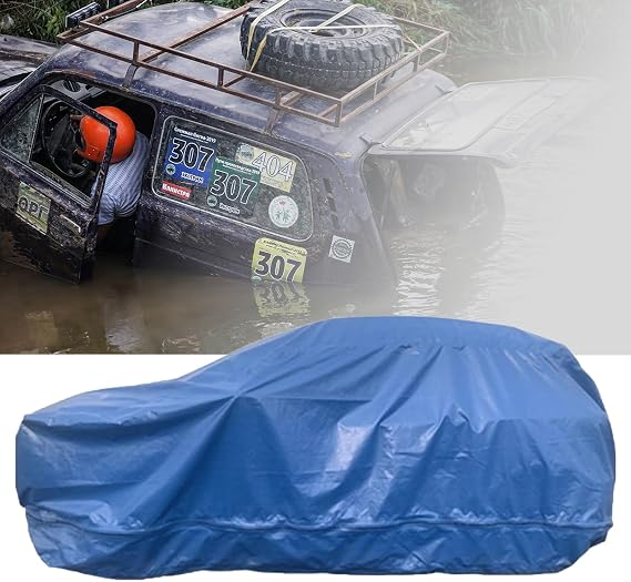 Car Flood Protection Bag Car Bubble Cover, Reusable Car Cover with IP67 Waterproof Zipper, Car Protector for Sedan Outdoor Snow Rain Weather(17.7X6.5X6.5FT)