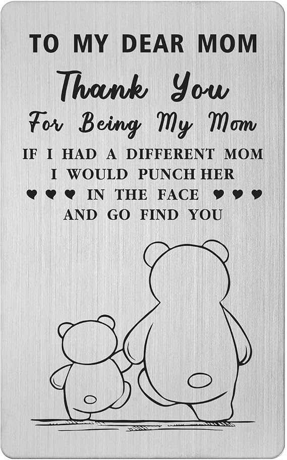 Mom Gifts from Daughter Son - Thank You for Being My Mommy - Best Mom Ever Gifts for Birthday Mothers Day Wallet Card Presents