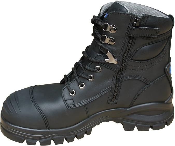 Blundstone Mens 8 Black Work Series 997 Steel Toe SR Side-Zip Boot
