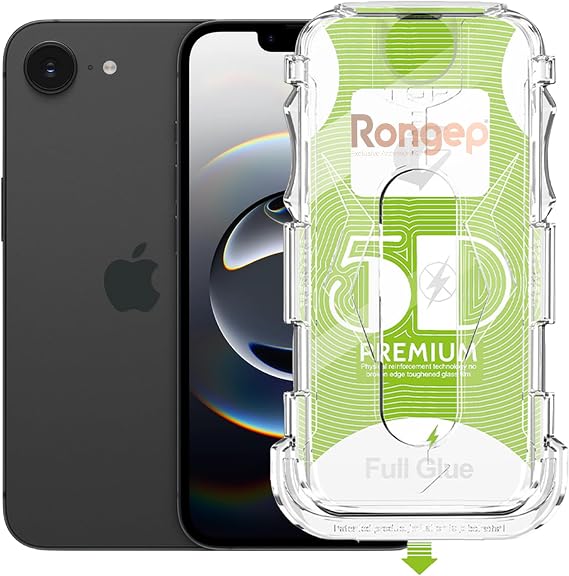 Rongep Apple iPhone 16E/14/13/13 Pro (6.1") için Kolay Kurulum Ekran Koruyucu Otomatik Toz Toplayan Hava Kabarcığı Bırakmayan Dokunmatik ve Görüntü Kalitesini Bozmayan Ekranı Tam Kaplayan Cam Koruyucu