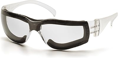 Pyramex Intruder Safety Eyewear Clear Frame Full Foam Padding Clear Anti-Fog Lens