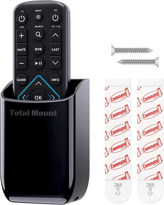 TotalMount Drop-Free Remote Holder Removable Adhesive Strips Black