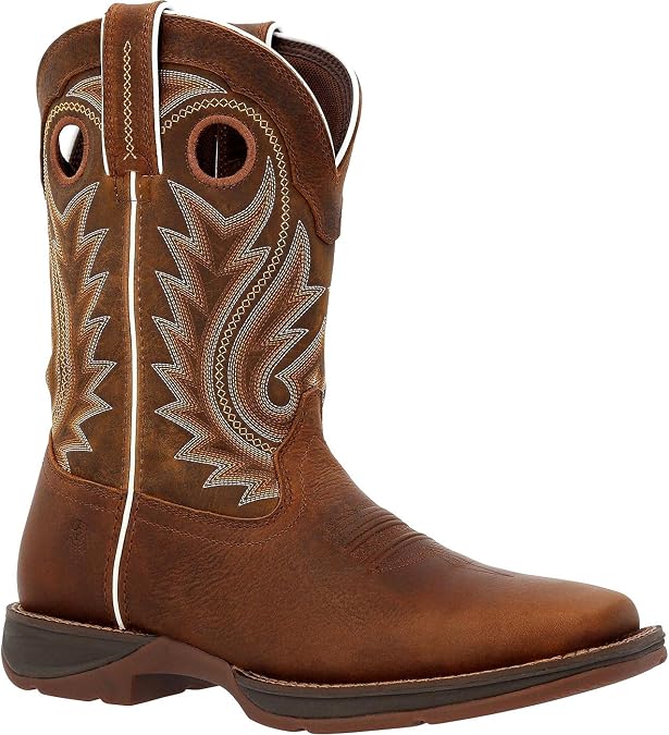 Durango Rustic Tan Navy Western Boot