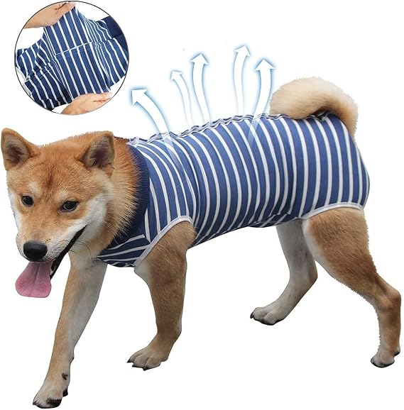 Coppthinktu Dog Recovery Suit for Abdominal Wounds, Breathable Dog Surgery Recovery Suit for Dogs, E-Collar Alternative After Surgery Wear Suit for Small/Medium Dogs