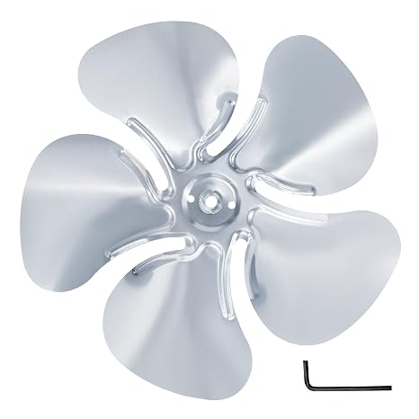 CG A65123 Metal Fan Blade Replacement, Diameter 12 inches, 5 Blades, Inner | diameter 5/16 inches, hole hub CW 23 degree support