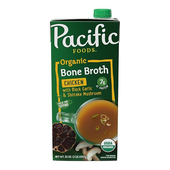 Pacific Foods Organic Black Garlic & Shiitake Chicken Bone Broth, 32 OZ