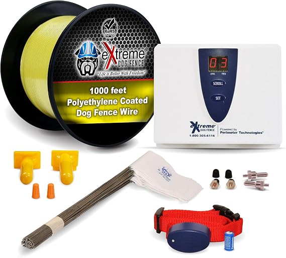 Underground Electric Dog Fence Kit, Standard, 1-Dog, 1000 ft, DIY Install