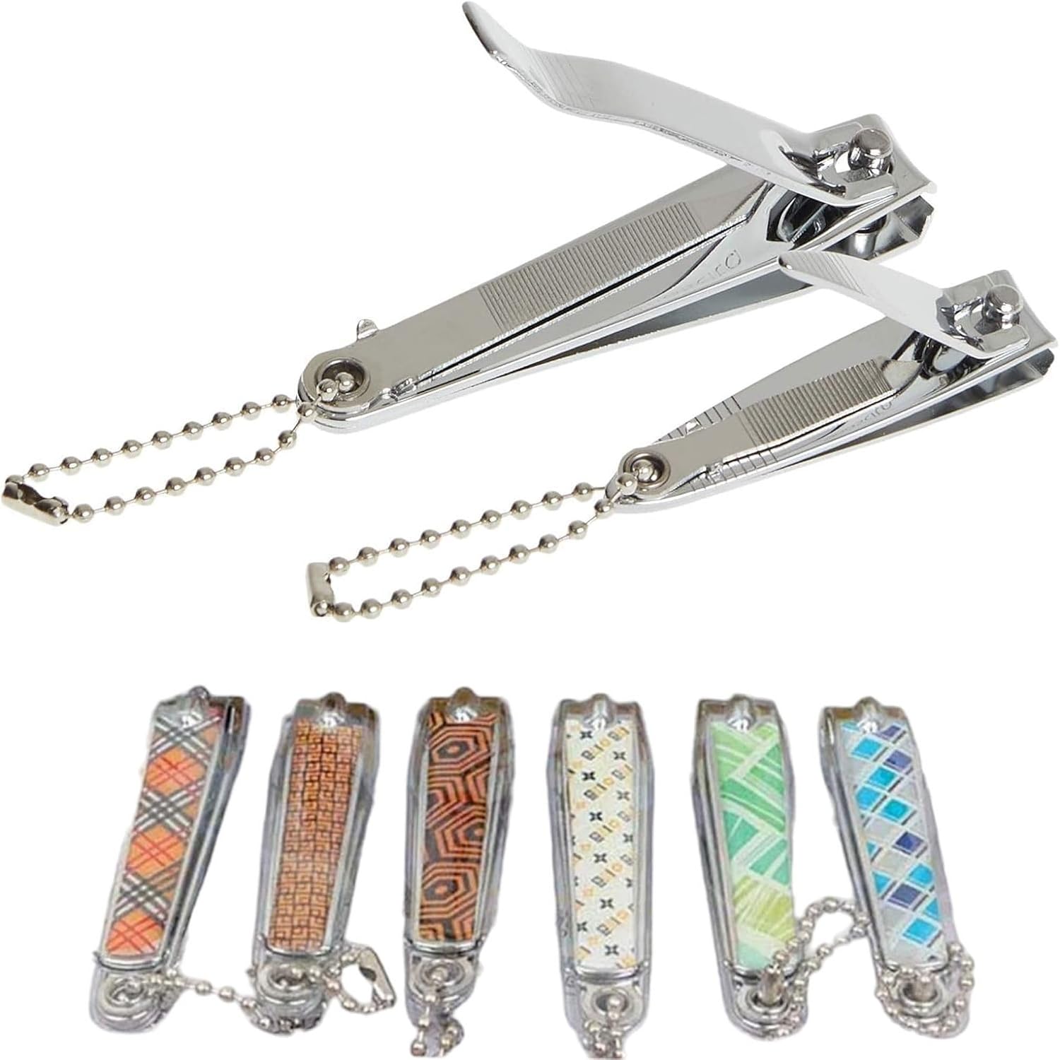 AEE® 2-Piece Nail Clipper Set Large Small Stainless Steel Mixed Pattern