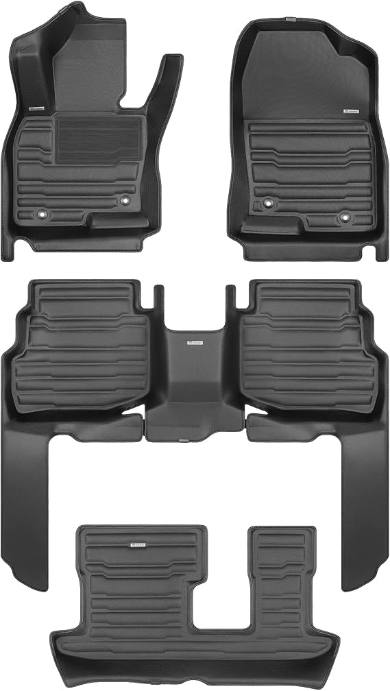 TuxMat - for Mazda CX-9 7-Seater 2016-2023 Models - Custom Car Mats - Maximum Coverage, All Weather, Laser Measured - This Full Set Includes 1st, 2nd and 3rd Rows
