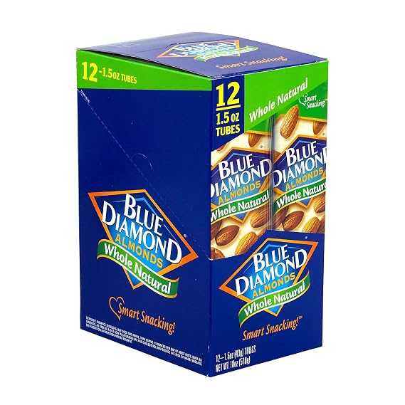 Blue Diamond Almonds, Whole Natural, 1.5 Ounce (Pack of 24) (packaging may vary)