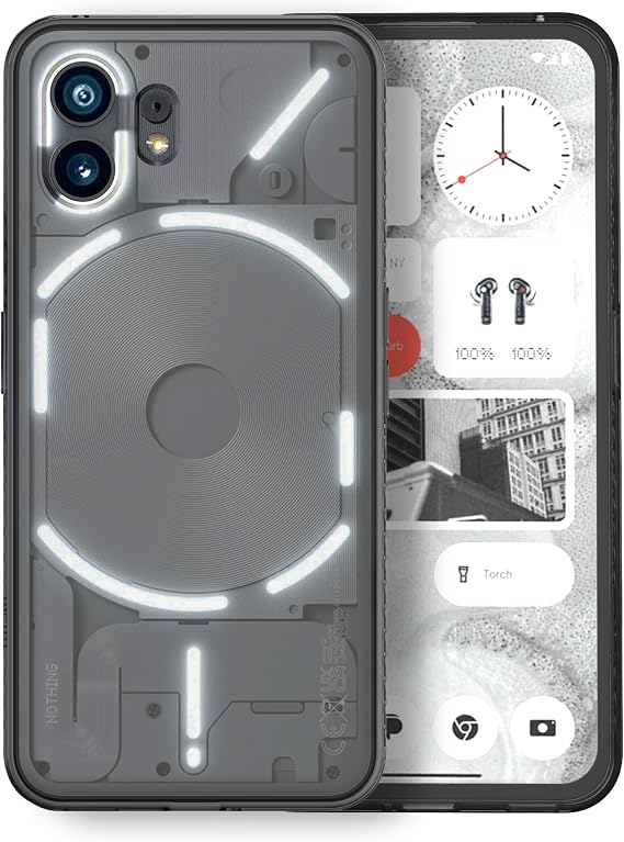 TUDIA Ultra Clear Fit Designed for Nothing Phone (2) Case, [LUCION] Shockproof TPU Bumper Anti-Yellowing Transparent Hard Back Ultra Slim Grip Protection for Nothing Phone 2 Cover 2023 (Black)