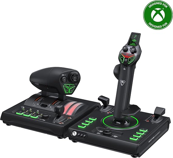 Turtle Beach VelocityOne H.O.T.A.S. for Xbox and Windows PC | Flightstick II & Dual Throttle, 15 Hall-Effect Axes, 73 Programmable Inputs, Flight Management Display, RGB Lighting