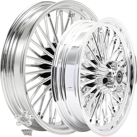 TOFR 18x3.5 16x3.5 Chrome 36 Fat Spoke Wheels Set For Harley Softail 00-07