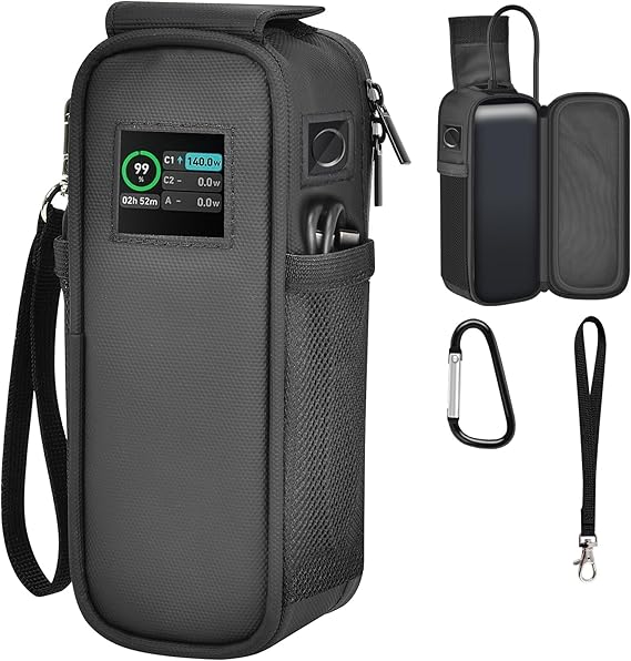Customized Case for Anker 737 24000mAh, Flip-Top Lid, Dual Window | Charges Without Removing,Check Status Without Opening Case, Fits Cable Ports Directly,Thick EPE Foam Lightweight,Bag Only