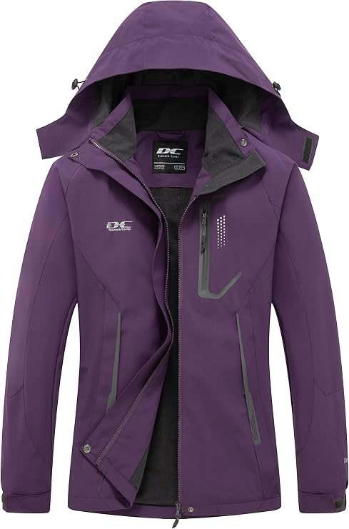 Diamond Candy Women's Lightweight Waterproof Hooded Rain Jacket