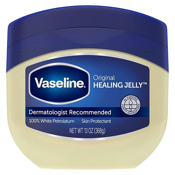 Vaseline Original Petroleum Healing Jelly For Dry Cracked Skin 13oz 1ct | Moisturizing skin protectant for minor cuts, burns and eczema; fragrance-free, hypoallergenic and dermatologist recommended