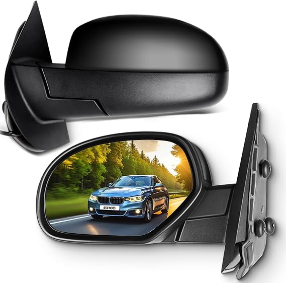 SCITOO A Pair Side View Mirror|Fits For 2007-2013 For Chevy Silverado | Electric Mirror Adjustment|Manual Folding|Heated - Fits For 2007-2013 For Chevy Avalanche 1500,Silverado 1500 2500 3500,Tahoe