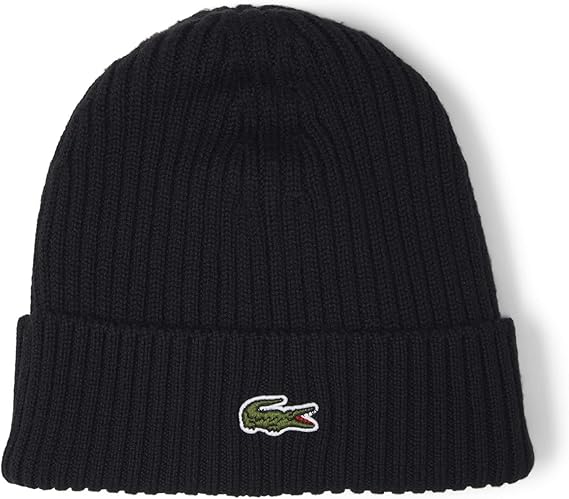 Lacoste Men's Rib Knit Brushed Wool Beanie