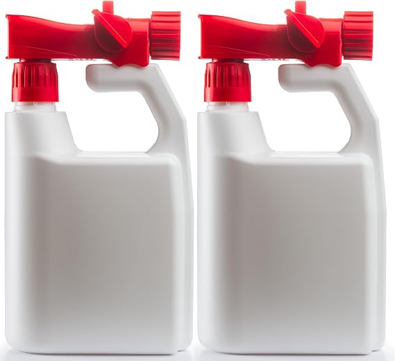 Hose-end Sprayer - 20:1 Ratio [2 Pack] - 32oz Re-usable, Multipurpose Lawn & Garden Sprayer for Liquid Fertilizer, Weed Killer, Pest Control, Fungicide, Car Wash Soap, and More