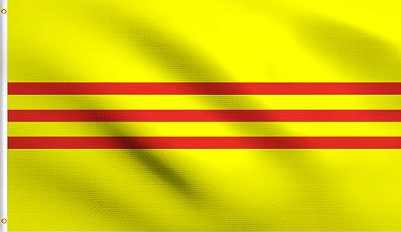DMSE South Vietnam Vietnamese La co Tu do va Di san Flag 2X3 Ft Foot 100% Polyester 100D Flag UV Resistant (2' X 3' Ft Foot)