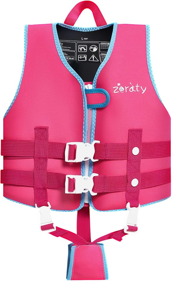 Zeraty Toddler Swim Vest Kids Float Jacket Swimming Aid for Children Girls and Boys 20-30-40-50-60-70-80 lbs with Dual Adjustable Safety Straps