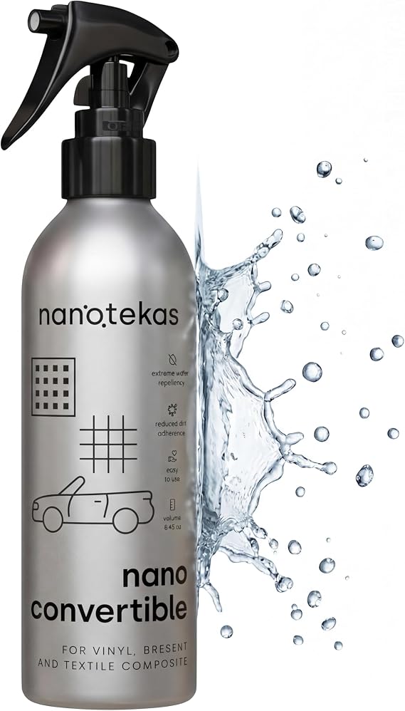 Convertible Nano Ceramic Coating for Car Roofs - Waterproof Hydrophobic Coating for Cabrio Tops - Fabric & Vinyl Friendly Soft Top Cleaner - 250 ml Long-Lasting Roof Coating Protectant