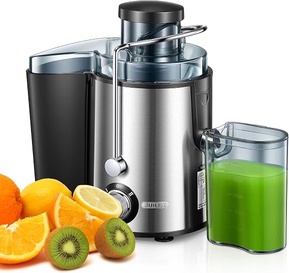 Juilist Juicer Machines 800W 3 Inch Wide Mouth Anti-Drip Dual Speeds