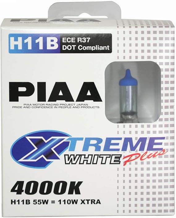 Piaa 15411 H11B Xtreme White Plus High Performance Halogen Bulb, (Pack of 2)