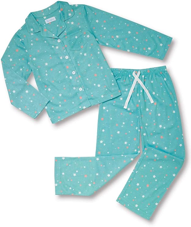 PajamaGram Pajamas for Kids - Kids Long Sleeve Button Down Pajamas with Pants
