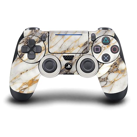 Head Case Designs White, Gold, and Grey Marble Vinyl Sticker Gaming Skin Decal Cover Compatible With Sony PlayStation 4 PS4 DualShock 4 Controller